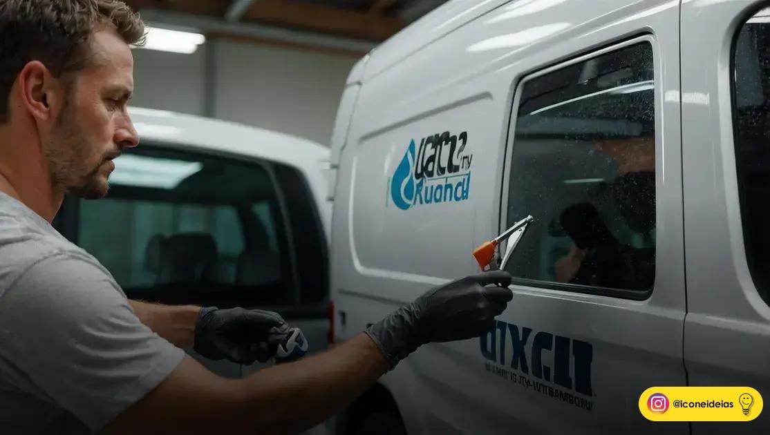 Adesivagem corporativa de veículos e logo 3D em acrílico para recepção