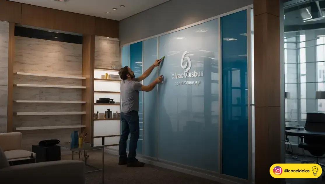 Aplicações corporativas: paredes, móveis, vitrines e veículos