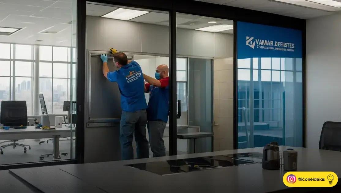 Aplicações práticas: paredes, móveis, vidros e veículos corporativos