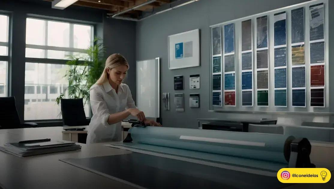 materiais e acabamentos: adesivos, papel de parede, jateado e vinil