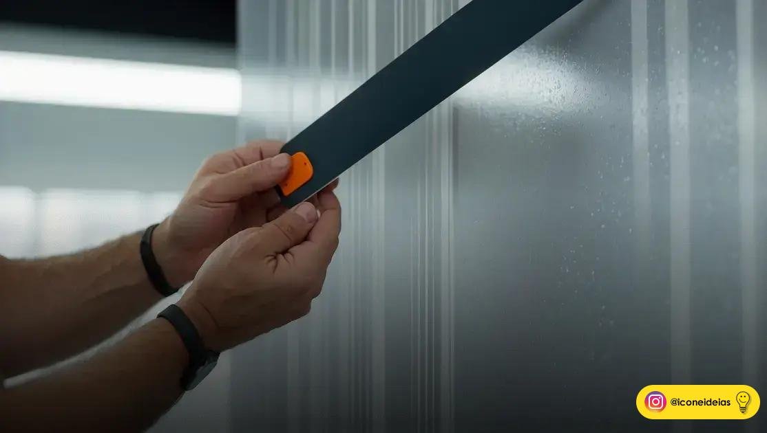 materiais e acabamentos: vinil, impressão digital e adesivo jateado