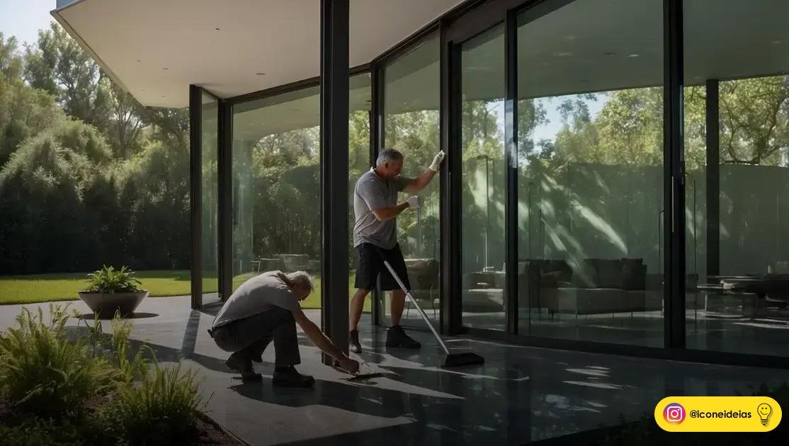 processo de instalação limpa, tempo de serviço e resultado imediato