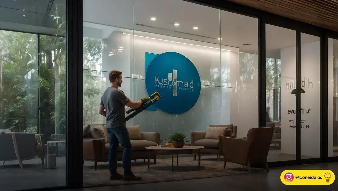 quando usar adesivo com logo recortado em recepções e vitrines